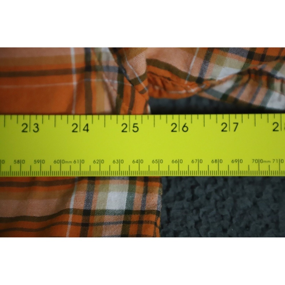 Rocawear Shirt Mens 3XL Black Orange Plaid Western Hip Hop Streetwear Button-Up - Picture 11 of 13